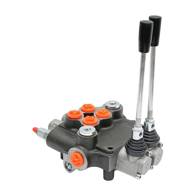Distribuitor hidraulic cu 2 manete, racord instalatie M22x1.5 debit 80L/min Tractor Forestier Breckner Germany